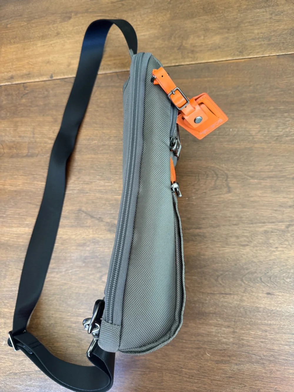 Tumi Alpha Large Sling Bag - Grey with Black & Orange